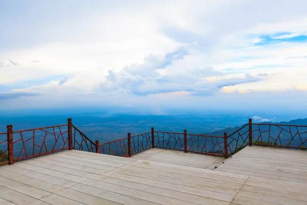 Terrace with beautiful mountain — Stock Photo, Image