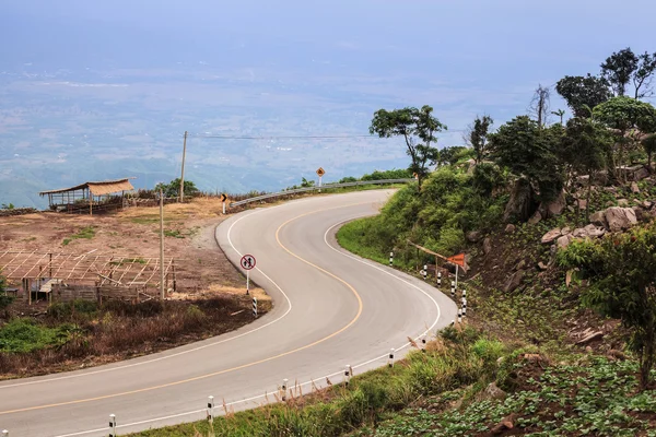 Curve asphalt road view — Stock Photo, Image