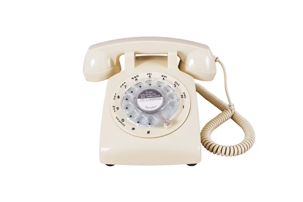 Retro obrotowe sztuka telefon na białym tle — Zdjęcie stockowe