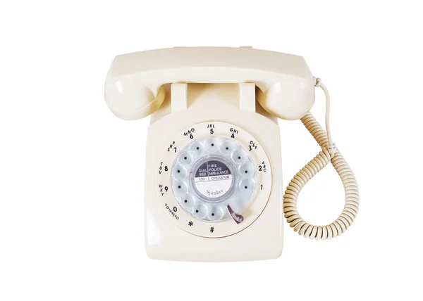 Retro-Telefon mit Drehfunktion auf weißem Hintergrund — Stockfoto