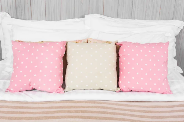 Pillow, dot color  in the bedroom — Stock Photo, Image