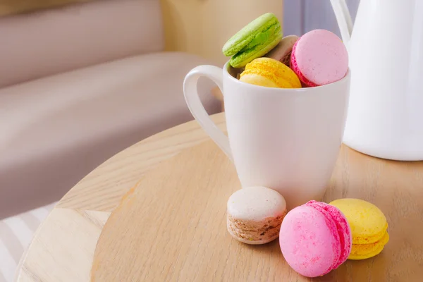 Tradiční francouzský barevné sladké macaron Cup — Stock fotografie
