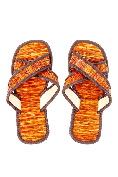 Sandalias flip flop zapatos de playa sobre fondo blanco — Foto de Stock