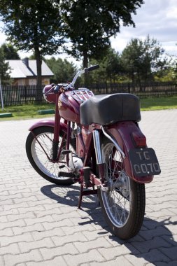 Varşova - 25 Ağustos: eski Lehçe motosiklet 