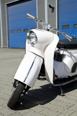 Varşova - 25 Ağustos: eski Lehçe motosiklet 