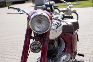 Varşova - 25 Ağustos: eski Lehçe motosiklet 