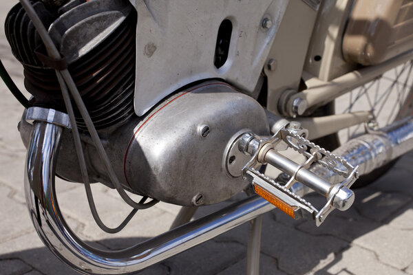 WARSAW - August 25: Old motorcycle "Simson SR2" on motobazaar. August 25, 2013 in Warsaw, Poland.