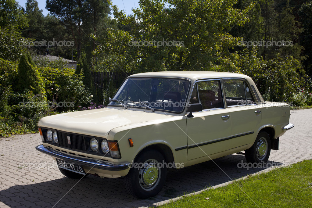 WARSAW August 25 Old polish car "Fiat 125p" on motobazaar. August 25