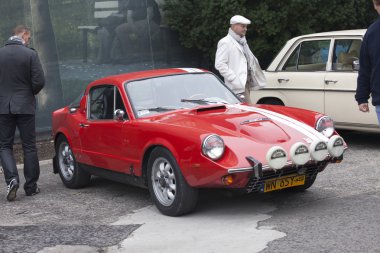 Varşova - 28 Eylül: Eski Saab araç Oldtimers toplantı. 28 Eylül 2013 yılında Varşova, Polonya.