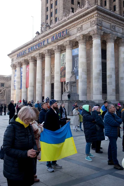 Варшава Польща Березня 2022 Протест Проти Війни Україні — стокове фото