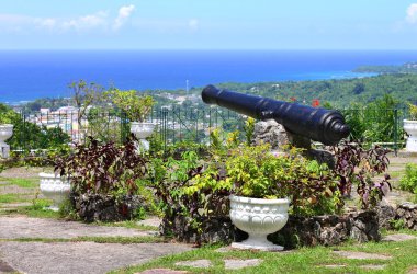 shaw park botanik bahçeleri ocho rios liman kenti üzerinden doğal görünüm