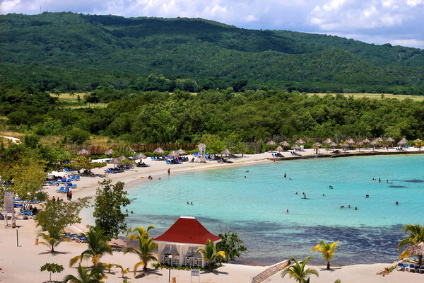 Caribbean tourist resort beach