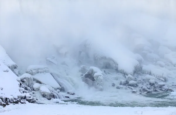 Fragmen Air Terjun Niagara di musim dingin — Stok Foto