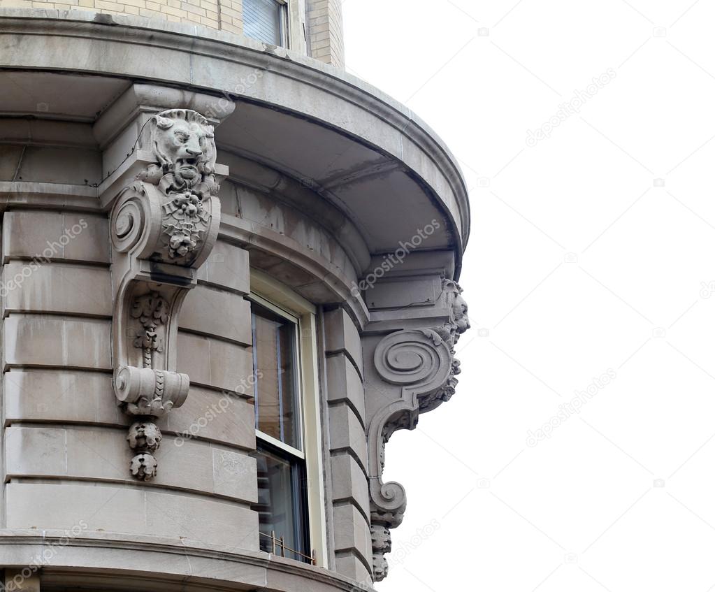 Ornate facade on building