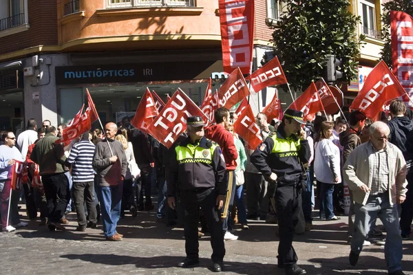 Manifiescion ellen recortesen, Spanyolország — Stock Fotó