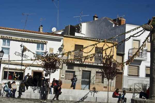 Domingo de Páscoa, a cadeia das cascas de ovos, Montesclaros, Toledo — Fotografia de Stock