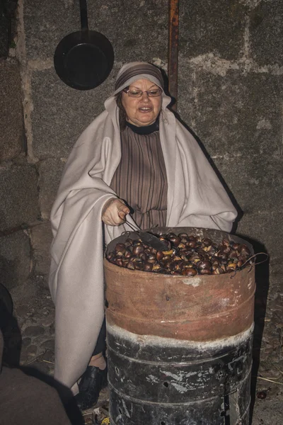 Život navamorcuende vánoční betlém, toledo, Španělsko, — Stock fotografie