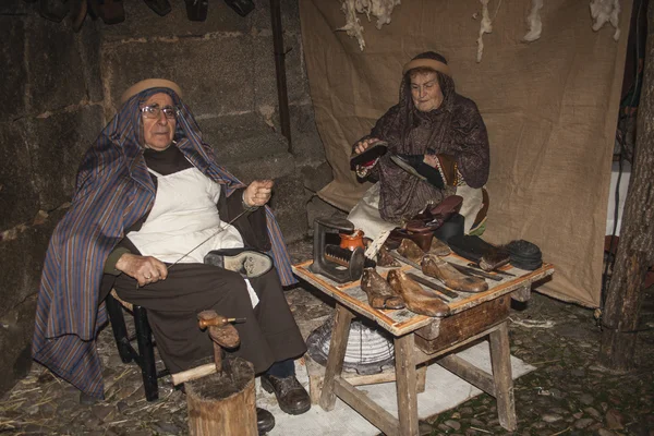 Lebende Krippe Weihnachten navamorcuende, toledo, spanien, — Stockfoto