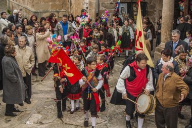 geleneksel kutlama carnaval de animas, valdeverdeja, toledo, İspanya