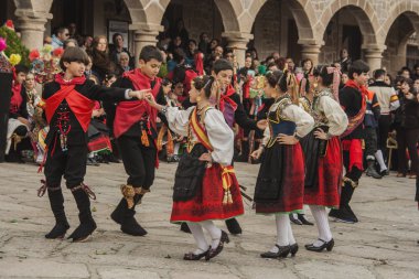 Traditional celebrations Carnaval de Animas, Valdeverdeja, Toledo, Spain clipart