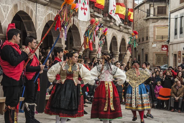 Tradiční oslavy carnaval de animas, valdeverdeja, toledo, Španělsko — Stock fotografie