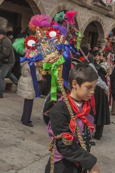 geleneksel kutlama carnaval de animas, valdeverdeja, toledo, İspanya