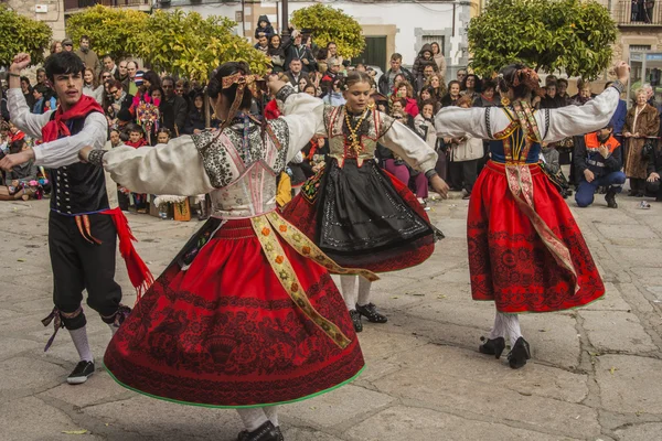 Traditionelle fester Carnaval de Animas, Valdeverdeja, Toledo, Spanien Royaltyfrie stock-billeder