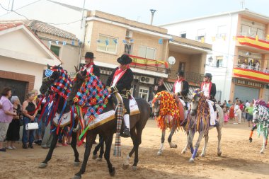Horse racing in Carpio de Tajo, Patron Santiago clipart