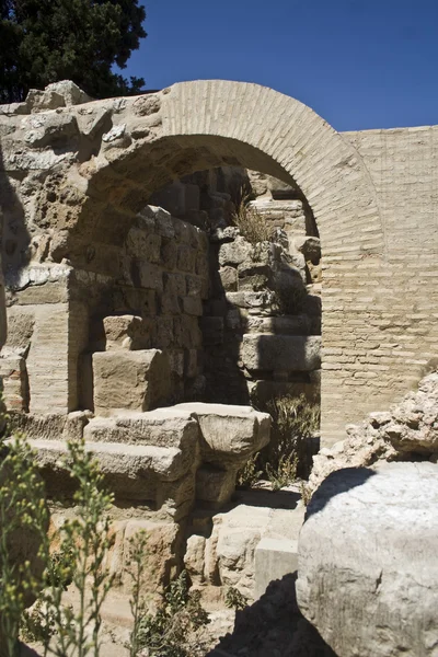 Caesaraugusta römische Mauern, römische Überreste in der Stadt Zaragoza, Spanien, — Stockfoto