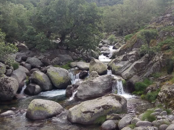 Bella Cascata Nel Fiume Montagna — Foto Stock