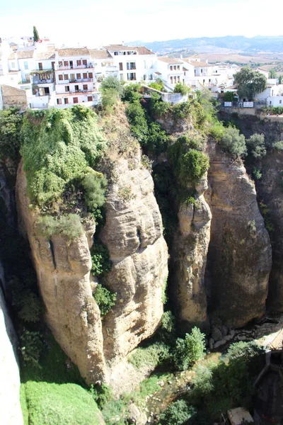 ロンダの崖の眺め マラガ スペインだ 最も美しい景色は — ストック写真