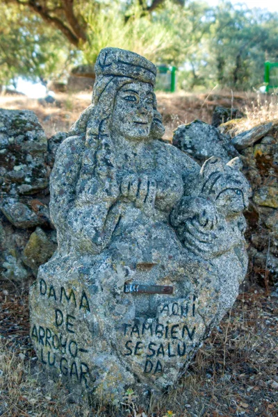 Stone Safari Almendral Caada Toledo Španělsko Paní Elche Vytesaná Kamene — Stock fotografie