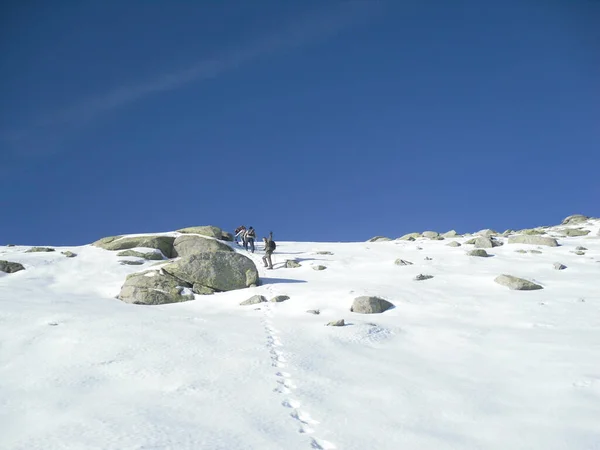 Gredos Mountain Route Lots Snow Ice — Stock Photo, Image