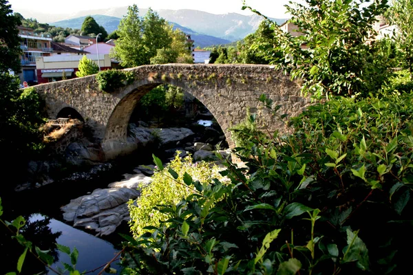 Ponte Medieval Cidade Arenas San Pedro Ávila Espanha — Fotografia de Stock