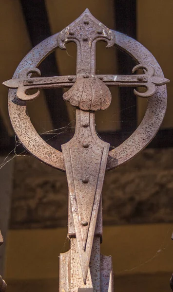 Kruis Van Camino Santiago Een Kerk — Stockfoto