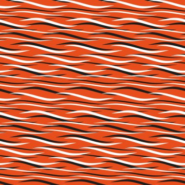 Turuncu arka planda siyah ve beyaz dalgalı çizgiler. Herhangi bir kullanım için kusursuz arkaplan.