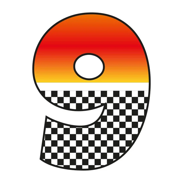 Figure 9 with a gradient and checkerboard print. A full-length figure for a holiday, a banner or a poster.