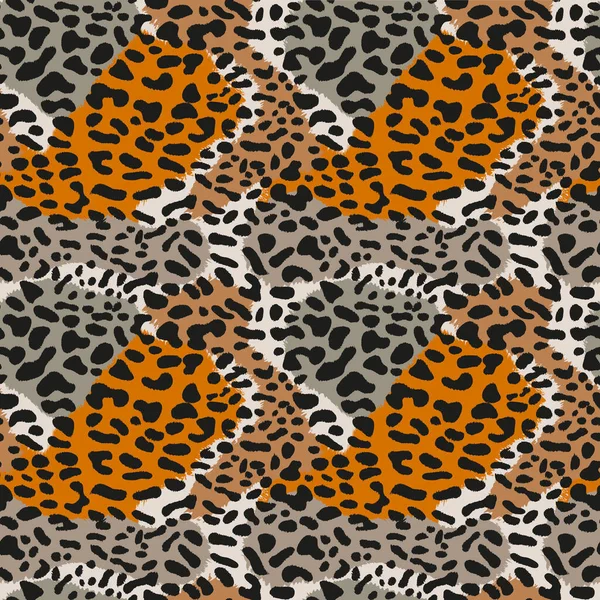 Leopard Skin Seamless Pattern Leopard Skin Black Spots Background Brown — Stock Photo, Image