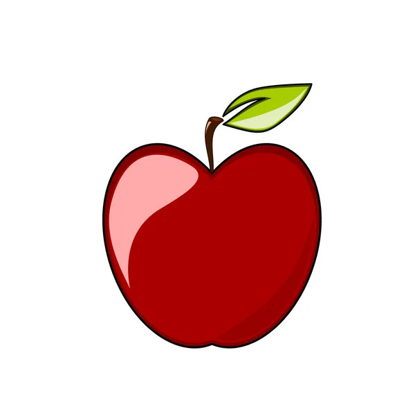 Manzana roja aislada — Archivo Imágenes Vectoriales