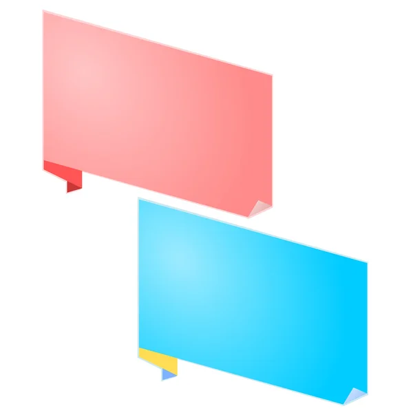 Pink and blue paper notes — Stock Vector