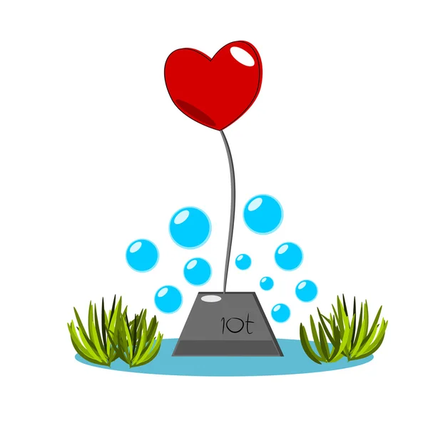 Heart be drowned vector — Stock Vector