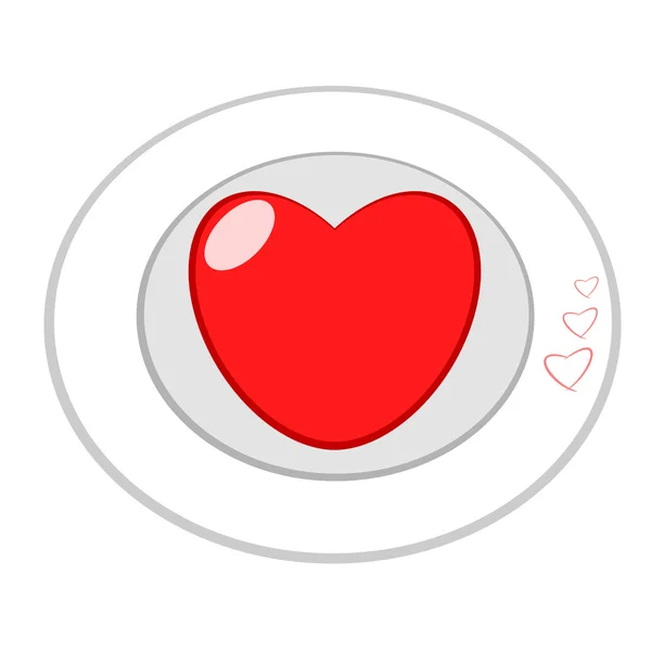 Coeur sur plat — Image vectorielle