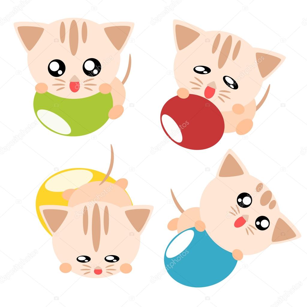 cat play balls