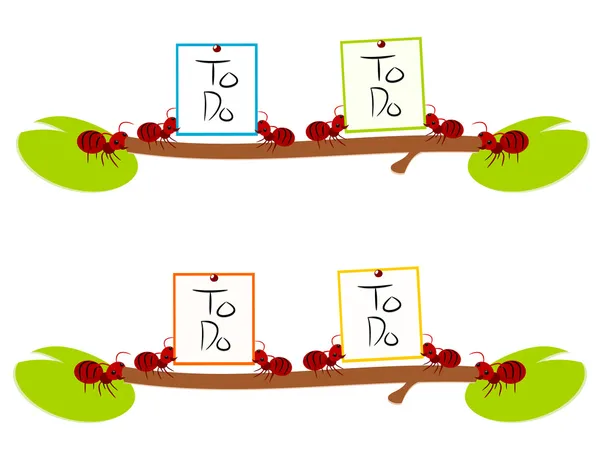 Fourmis rouges difficile à faire illustration de travail — Image vectorielle