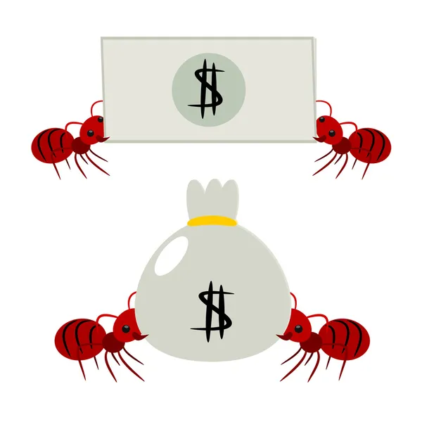Para illüstrasyon kırmızı karıncalar Seç — Stok Vektör