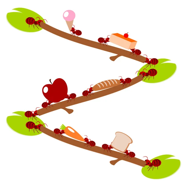 Gıda ekip çalışması illüstrasyon kırmızı karıncalar Seç