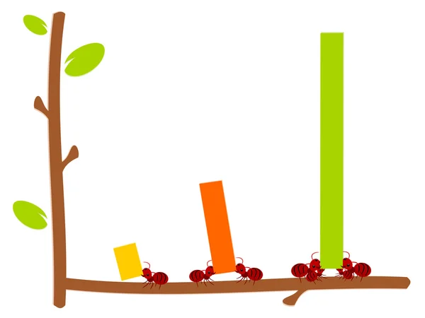 Kırmızı karıncalar ve grafik çalışması illüstrasyon