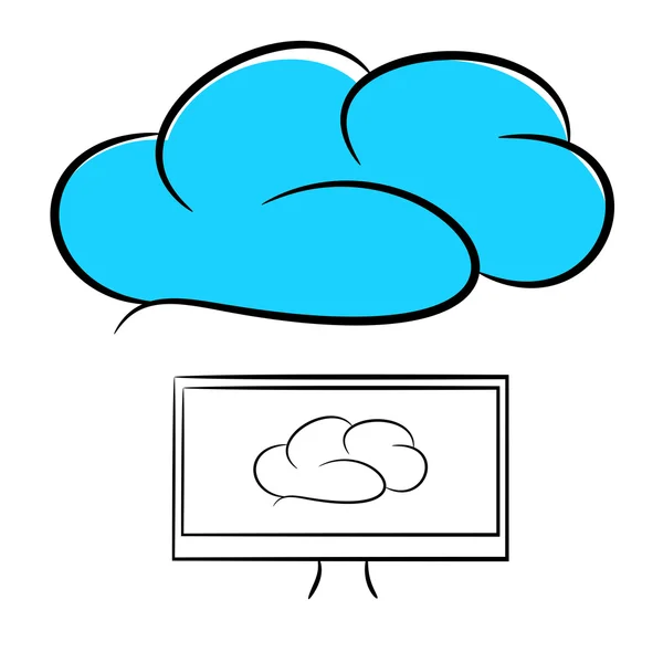 Cloud computer ilustration — Vector de stoc