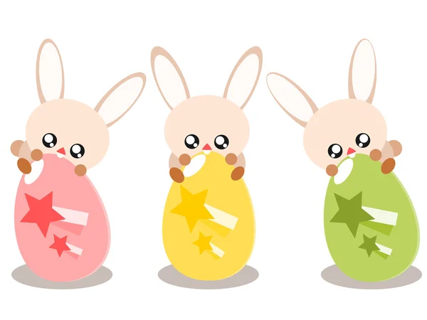 Velikonoční vajíčko a králík ilustrace — Stockový vektor