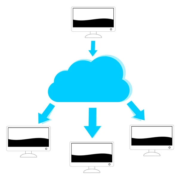 Illustration informatique Cloud — Image vectorielle